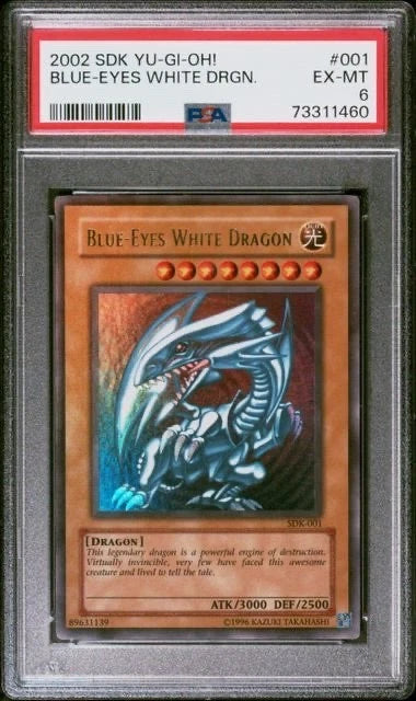 Yugioh 2002 SDK Yu Gi Oh! Blue Eyes White DRGN. #001 PSA 6
