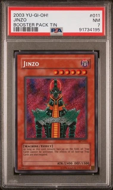 Yu Gi Oh 2003 Jinzo Booster Pack Tin #011 2003 PSA 7