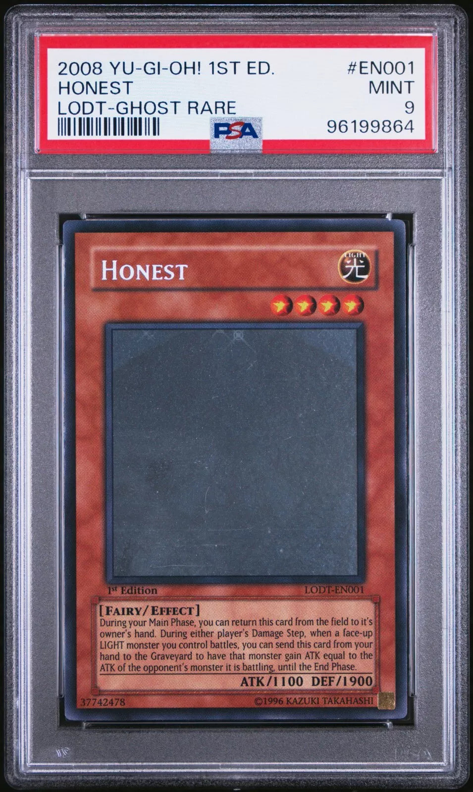 Yugioh Honest Ghost Rare 1st Ed LODT PSA 9