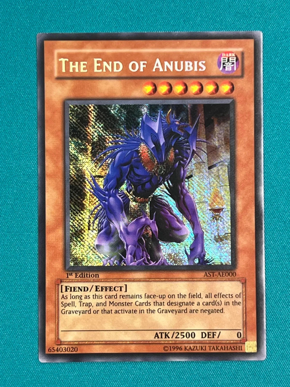 Yugioh The End of Anubis 1st Edition AST-AE000 Secret Rare LP ASIAN ENGLISH