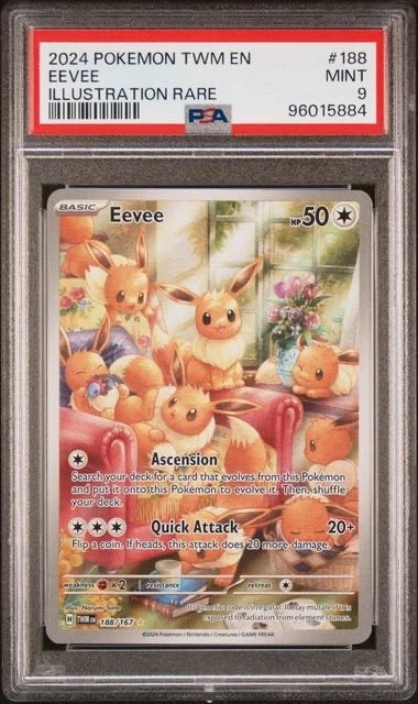 Pokemon Twilight Masquerade Eevee Illustration Rare #188 PSA 9