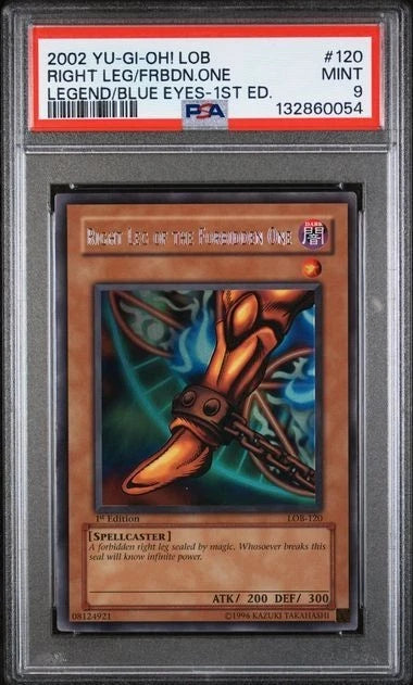 Yugioh Right Leg of the Forbidden One LOB-120 1st Edition Ultra Rare PSA 9