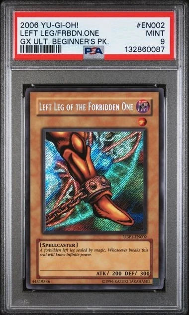 Yugioh Left Leg of the Forbidden One UBP1-EN002 Secret Rare PSA 9