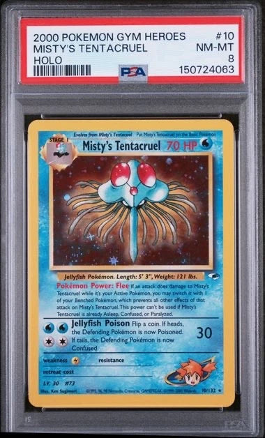 Pokemon 2000 Pokemon Gym Heroes Misty’s Tentacruel Holo #10 PSA 8