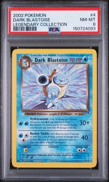 Pokemon 2002 Pokémon Dark Blastoise Legendary Collection #4 PSA 8