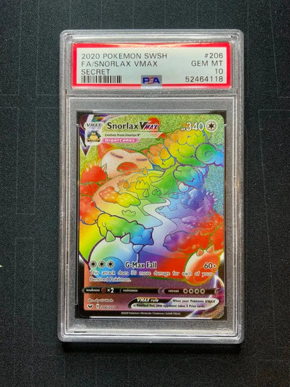 Pokemon 2020 Pokemon SWSH FA/Snorlax VMAX Secret #206 PSA 10 GEM MT