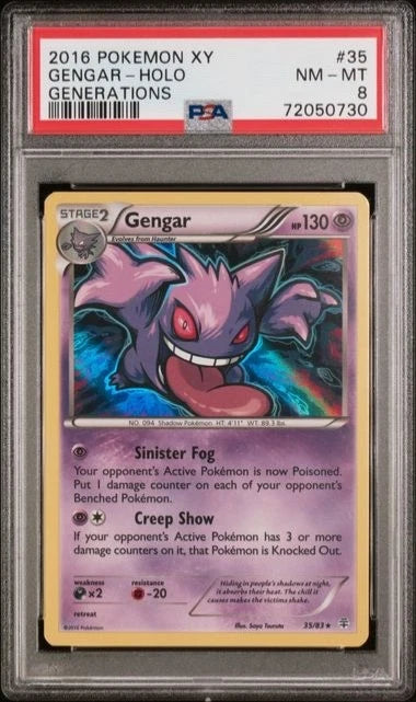 Pokemon 2016 Pokemon XY Gengar - Holo Generations #35 PSA 8