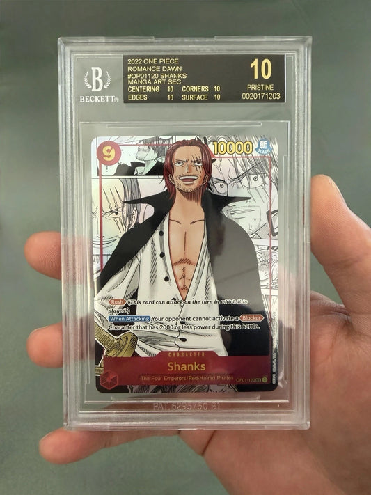One Piece TCG Shanks OP01 Manga BGS BLACK LABEL Pristine 10