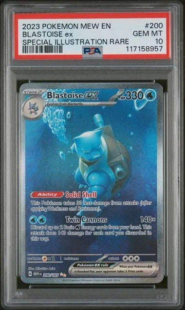 Pokemon Blastoise ex SV151 200/165 Special Illustration Rare PSA 10