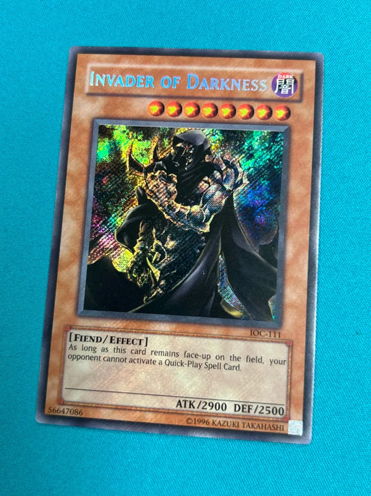 Yugioh Invader of Darkness IOC-111 Secret Rare VLP HOLO BLEED