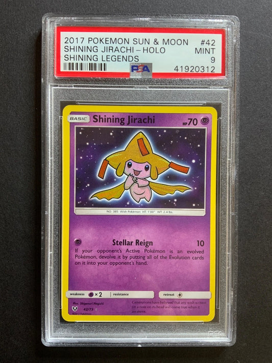 Pokemon Sun & Moon Shining Jirachi Shining Legends Holo #42 PSA 9