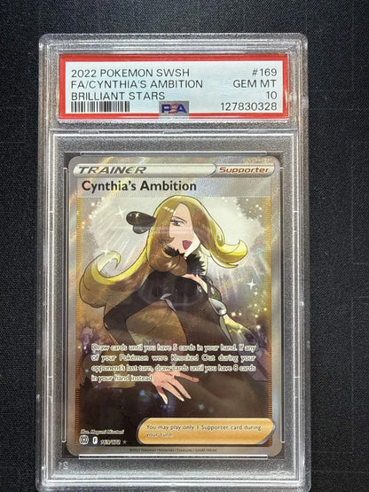 Pokemon 2022 SWSH FA/ Cynthia’s Ambition Brilliant Stars #169 PSA 10