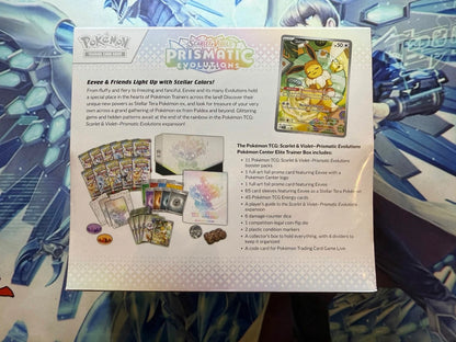 Pokemon Prismatic Evolutions Pokemon Center Elite Trainer Box W/ Acrylic