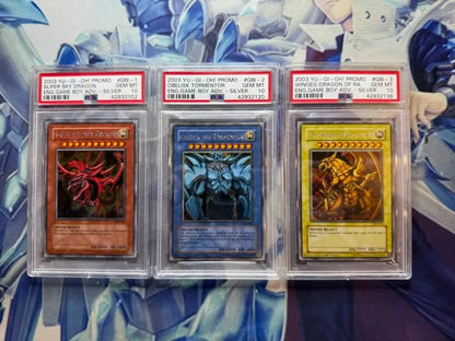 Yugioh Obelisk Slifer Winged Dragon of Ra God Card Trio Set of 3 GBI PSA 10