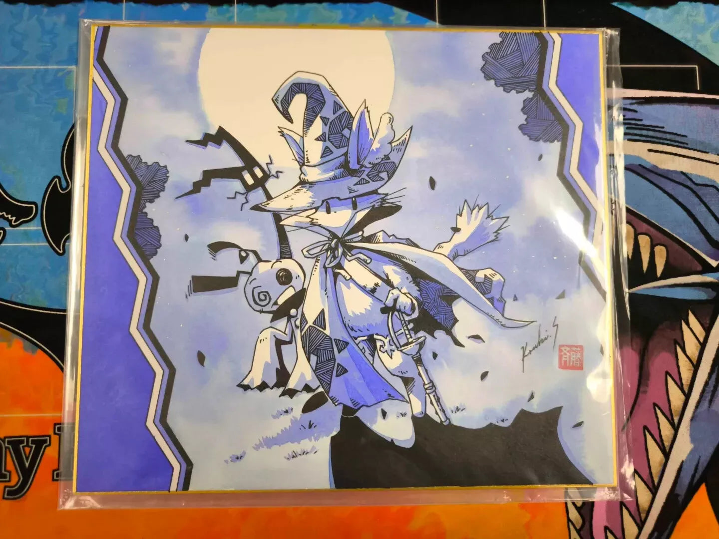 POKEMON Kouki Saitou Puss in Boots and Kabokun Illustration Original Art