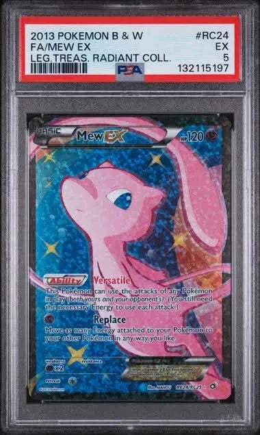 Pokemon 2013 Pokemon B & W FA/Mew EX LEG. TREAS. RADIANT COLL. #RC24 PSA 5 EX