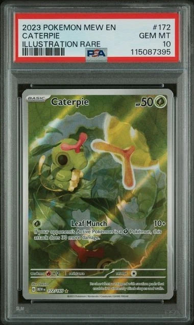 Pokemon Caterpie 172/165 Scarlet & Violet 151 Illustration Rare PSA 10