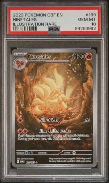 Pokemon 2023 Pokemon OBF EN Ninetales IR #199 PSA 10