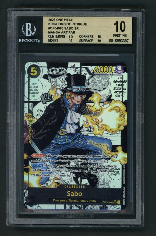 One Piece TCG Sabo OP04-083 Manga BGS Pristine 10