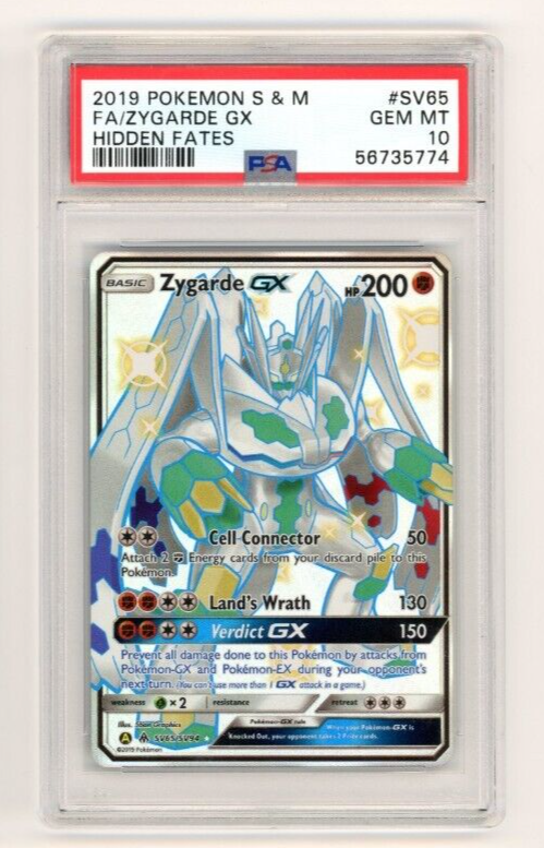 Pokemon Zygarde GX Shiny Rare SV65/SV94 Hidden Fates PSA10