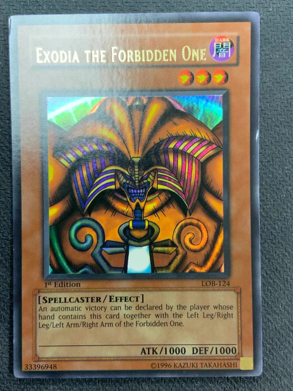 Yugioh Exodia the Forbidden One (LOB-124) 1st Edition WAVY VLP