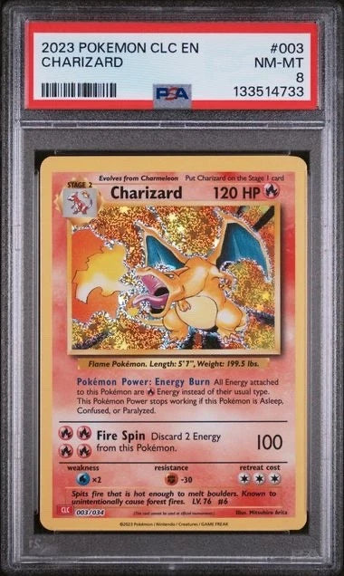 Pokemon 2023 Pokemon CLC EN Charizard #003 PSA 8