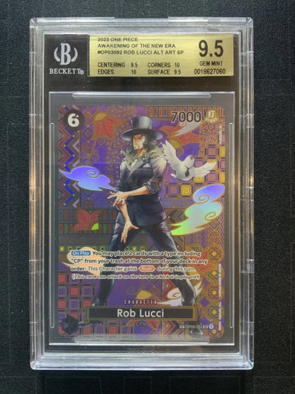 One Piece TCG 2023 #OP03092 Rob Lucci Alt Art SP BGS 9.5 Gem Mint
