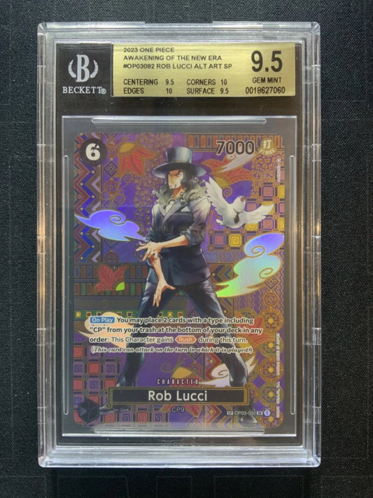 One Piece TCG 2023 #OP03092 Rob Lucci Alt Art SP BGS 9.5 Gem Mint