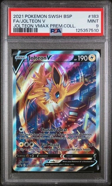 Pokemon Jolteon V SWSH183 SWSH181 Sword & Shield Alternate Art Promo PSA 9