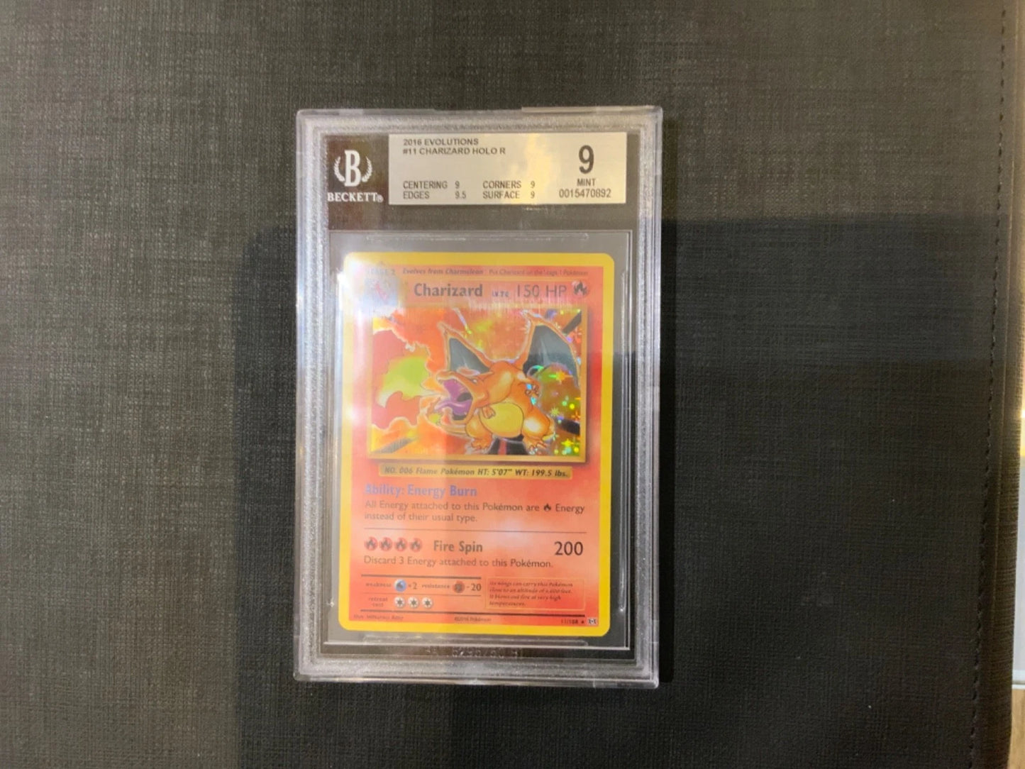 Pokemon Charizard 11/108 XY Evolutions Holo BGS 9