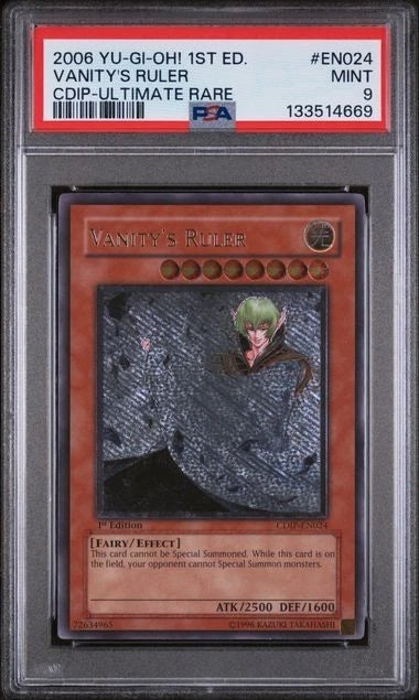 Yugioh Vanity's Ruler CDIP-EN024 1st Edition Ultimate Rare PSA 9
