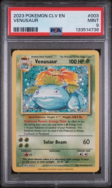 Pokemon 2023 Pokemon CLV EN Venusaur #003 PSA 9