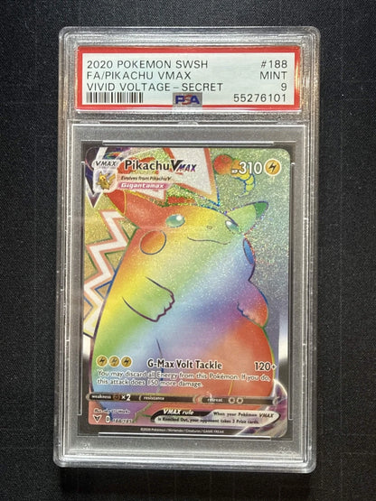 Pokemon 2020 SWSH FA/ PIKACHU VMAX Vivid Voltage SEC PSA 9