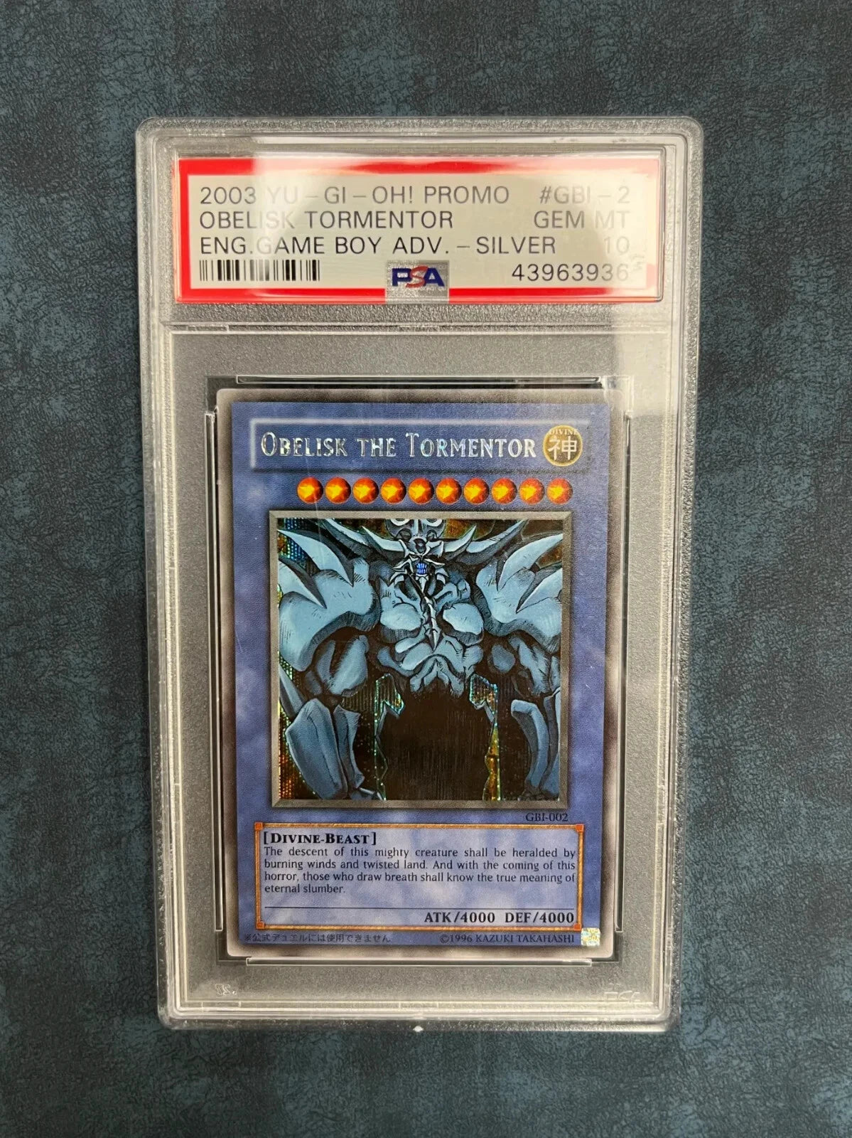 YUGIOH Promo Obelisk the Tormentor GBI SCR PSA 10 #2