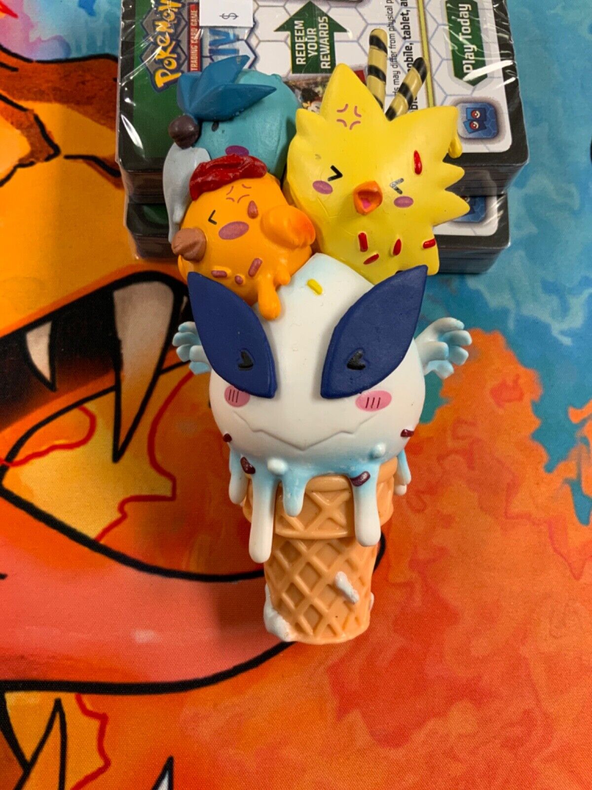 Pokemon Lugia/Zapdos/Moltres/Articuno on Ice Cream Cone - Unofficial Figure