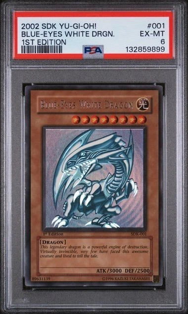 Yugioh - Blue-Eyes White Dragon SDK-001 1st Edition PSA 6