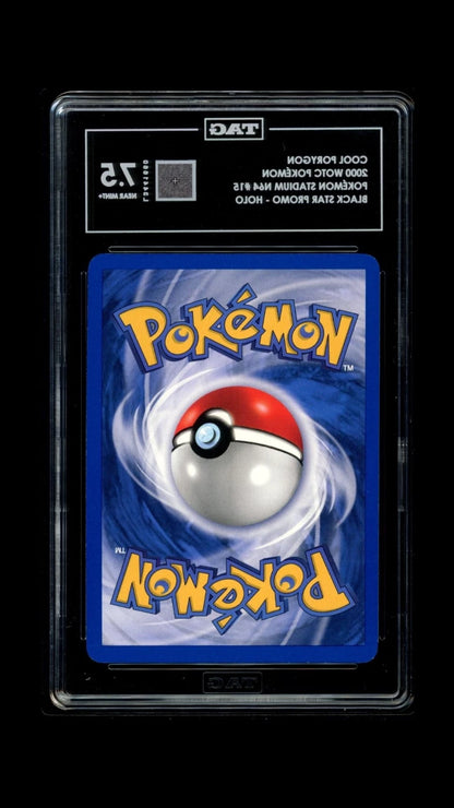 Pokemon Cool Porygon 2000 WOTC Stadium N64 #15 Black Star - Holo TAG 7.5