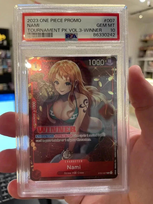 One Piece TCG - Nami ST01-007 Tournament Pack Vol. 3 Winner Promo PSA 10