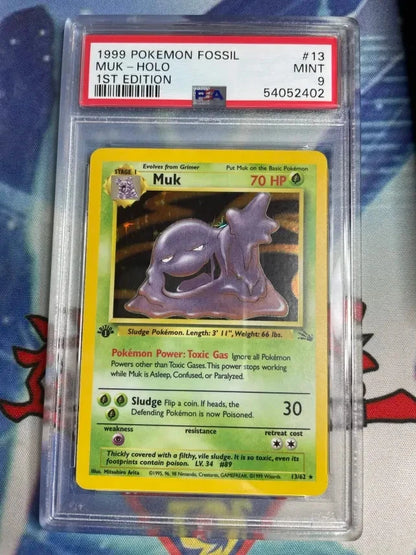 Pokemon - Muk Fossil 13/62 Holo 1st Edition PSA 9