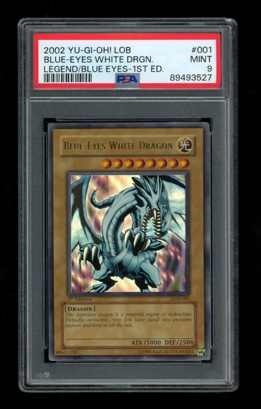 Yugioh Blue-Eyes White Dragon 1st Ed LOB-001 Glossy PSA 9