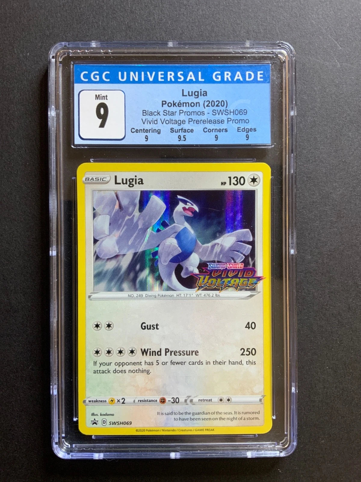 Pokemon Lugia SWSH069 Vivid Voltage Prerelease Promo CGC 9