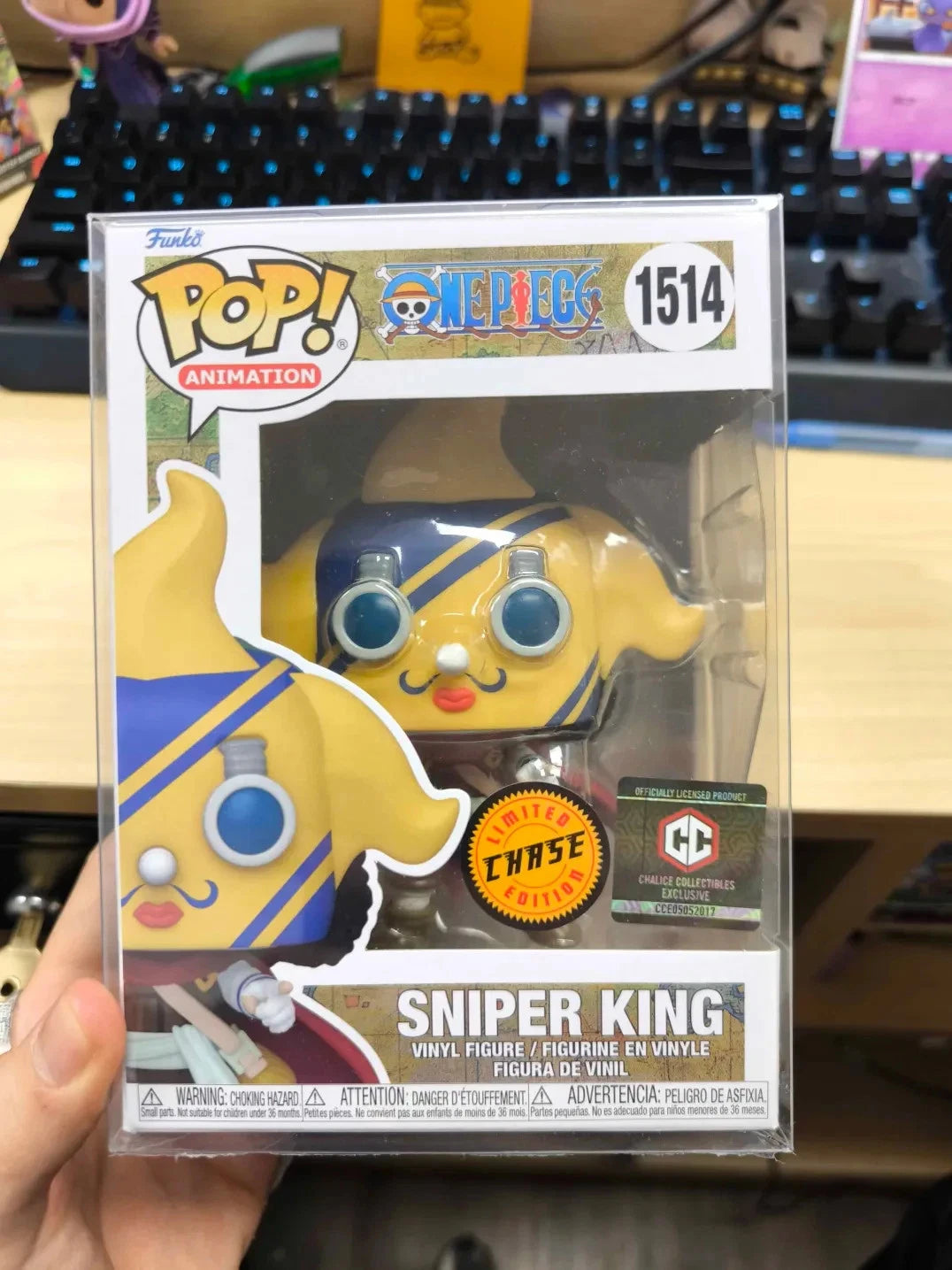 FUNKO POP - One Piece Sniper King #1514 CHASE Chalice Exclusive w/Protector