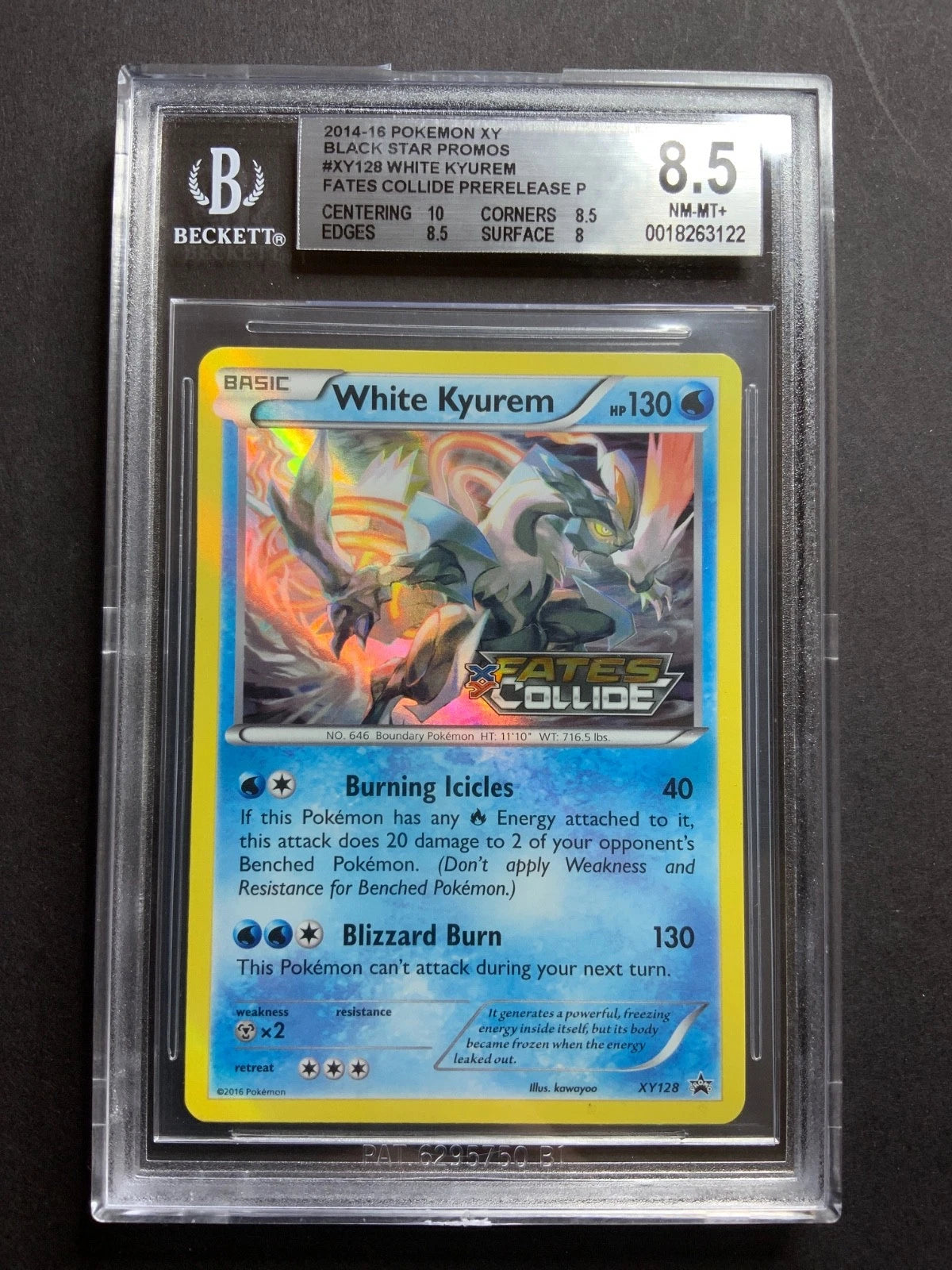 Pokemon XY White Kyurem Fates Collide #XY128 BGS 8.5