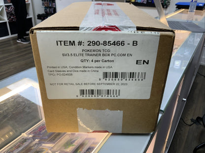 Pokemon SV 151 Pokemon Center Elite Trainer Box PC ETB SEALED CASE