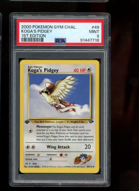 Koga's Pidgey 49/132 1st Ed PSA 9