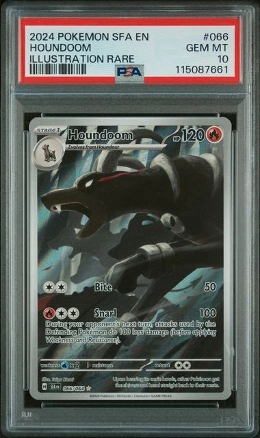 Pokemon Houndoom Shrouded Fables 066/064 Illustration Rare PSA 10