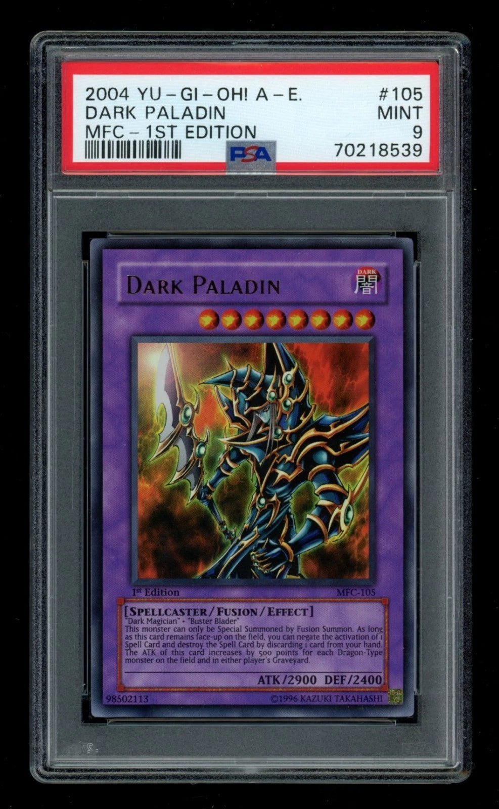 Yugioh Dark Paladin 1st ED Asian English AE MFC-105 PSA 9 MINT