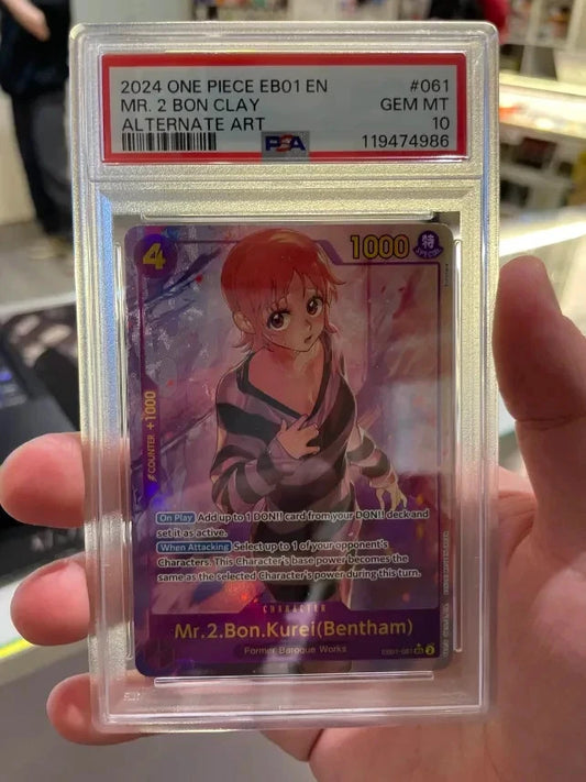One Piece TCG - Mr. 2 Bon Clay Alternate Art EB01-061 PSA 10
