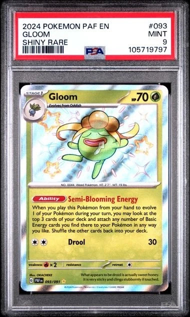 Pokemon Gloom Shiny Rare #093 PSA 9