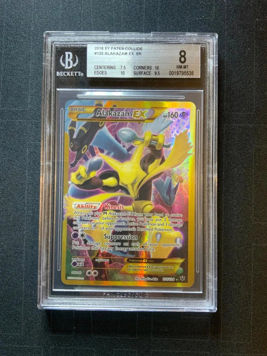 Pokemon 2016 XY Fates Collide #125 Alakazam EX SR BGS 8 NM-MT